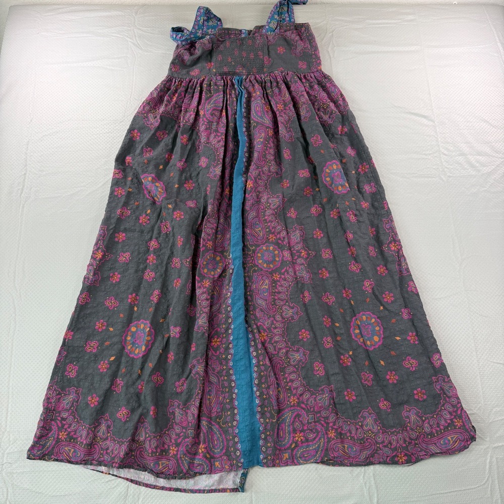 Natural Life Paisley Floral Maxi Dress Small Charcoal Pink Boho Button Front S - Picture 11 of 11